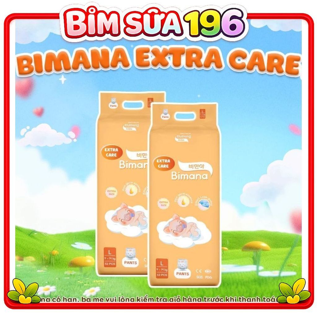 Tã/Bỉm Dán/Quần BIMANA EXTRA CARE HÀN QUỐC Thấm Hút Tốt, Đủ Size
