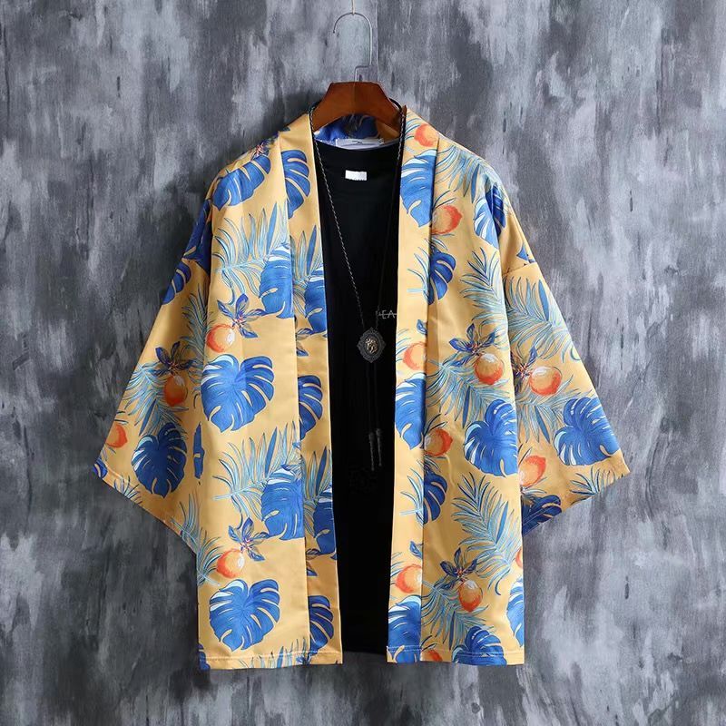[Áo sơ mi nam] Áo choàng rồng Ukiyo-e cổ điển Nhật Bản Cải tiến Trung Quốc Yếu tố Kimono Áo khoác Ca