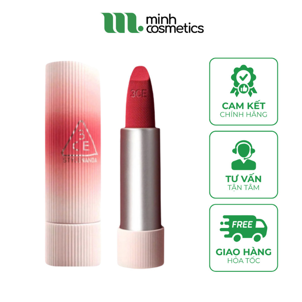Son Thỏi 3CE Cashmere Hug 3.5g - Son Len Mịn Lì Mềm Môi