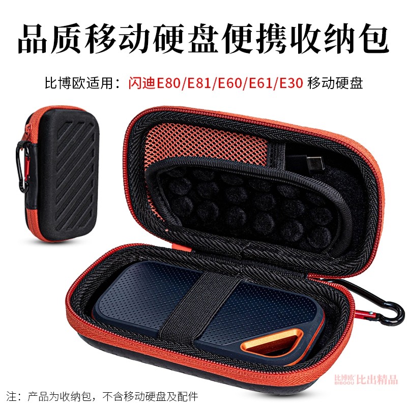 Thích hợp cho Sandisk Sandisk E30 / E60 / E61 / E80 / E81 Túi lưu trữ ổ cứng di động thể rắn Vỏ cứng