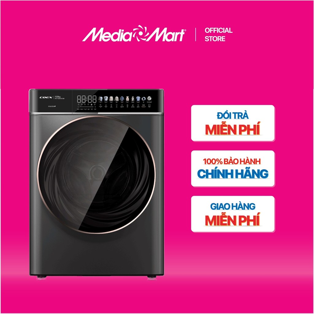 Máy giặt lồng ngang Coex Inverter 10,5kg FW-11CW1412GB - Màu tối, AI Direct Drive, Auto Dosing