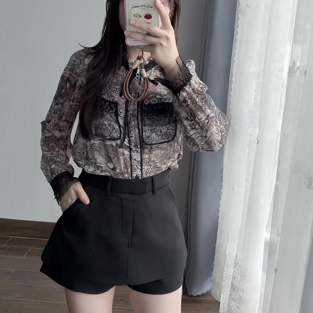 CV79 - Quần Váy Thiết Kế Dáng A Có Quần Short Chống Lộ Cạp Lưng Cao Khoá Kéo - TQ - 79 Nữ Women