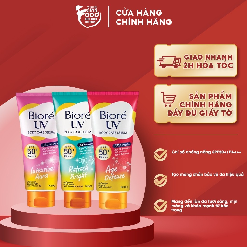 [150ml] Tinh Chất Dưỡng Thể Chống Nắng, Kháng Bụi Bioré UV Anti-Pollution Body Care Serum