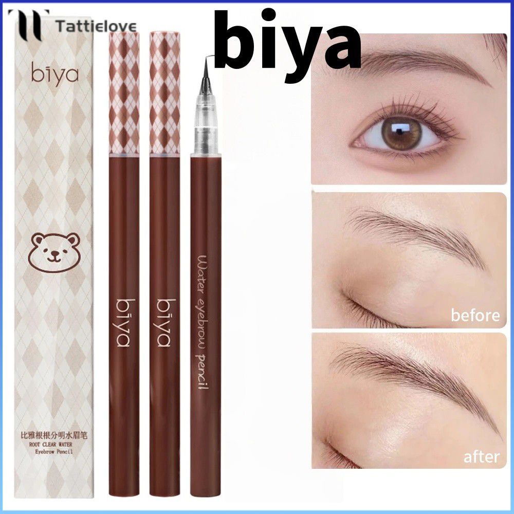 Tattielove ⚡⚡COD 2pcs Biya 2 In1 Eyebrow Pencil Eyeliner Soft Natural Ultrafine Waterproof Easy To L