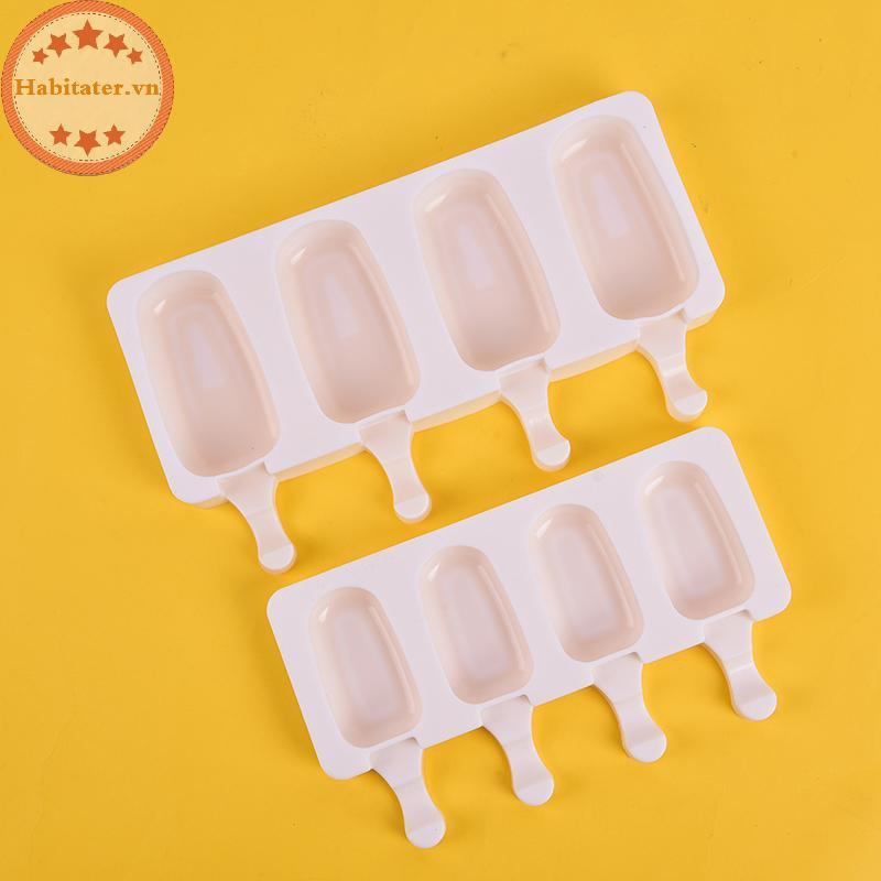 TATER Silicone Frozen Ice Cream Mold Juice Popsicle Maker Ice Lolly Mold - 4 Cell VN