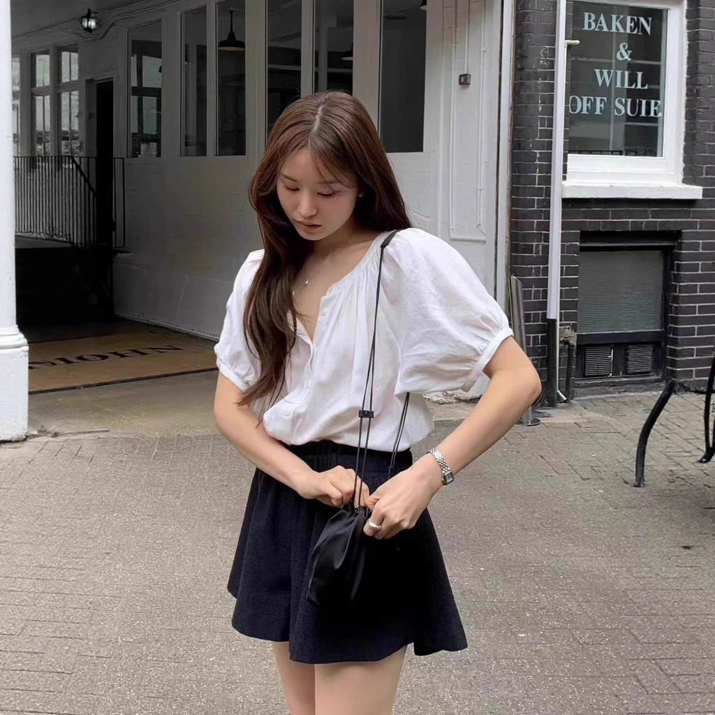 [SR-STUDIO] ounce Hàn Quốc Dongdaemun Thu Đông 2025 Phong Cách Mới Tính Khí Eo Co Giãn Quần Short Le