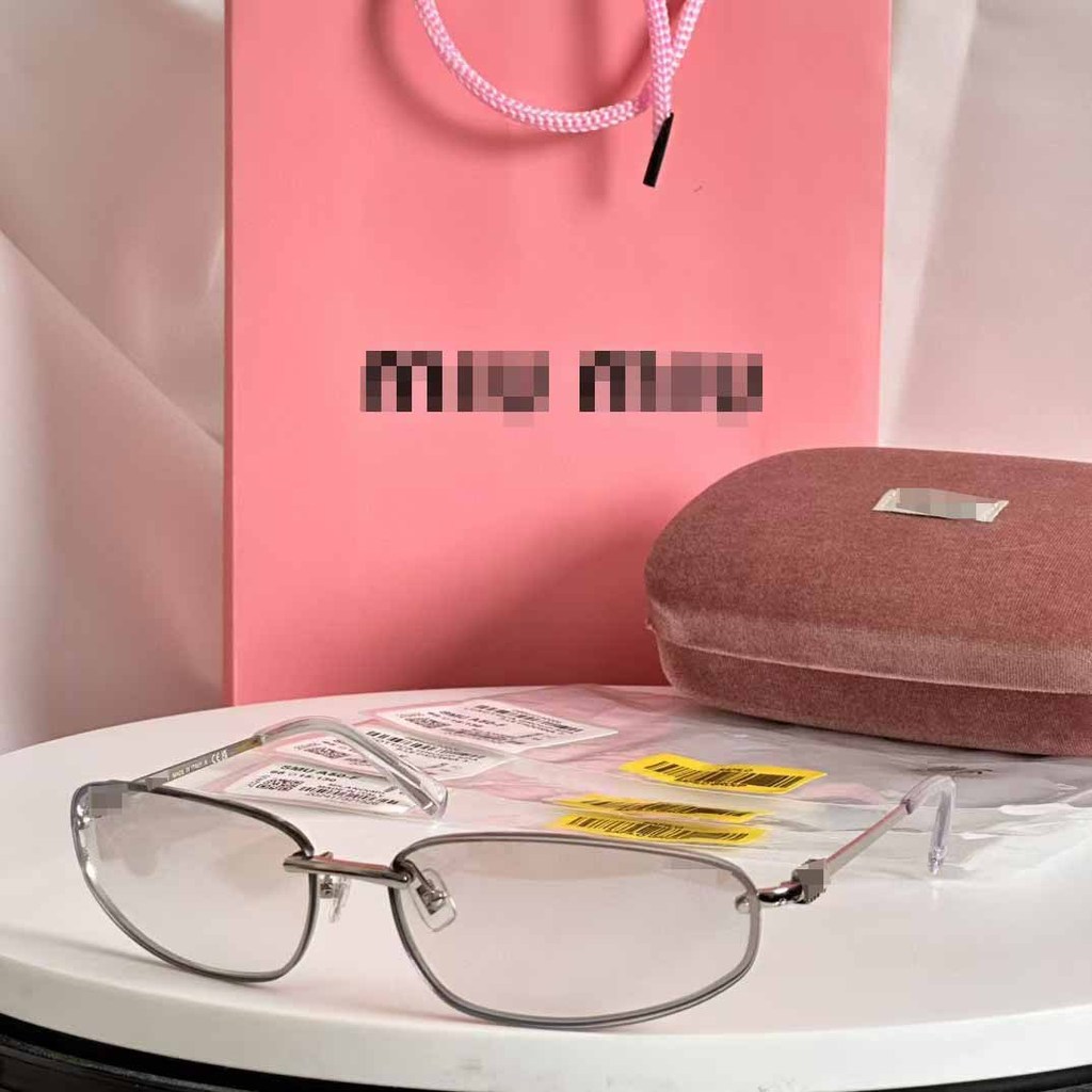 QEXI MIU*MM New Round Frame Narrow Sunglasses Sunshade Sweet Style Face Slimming Women Sunglasses MU