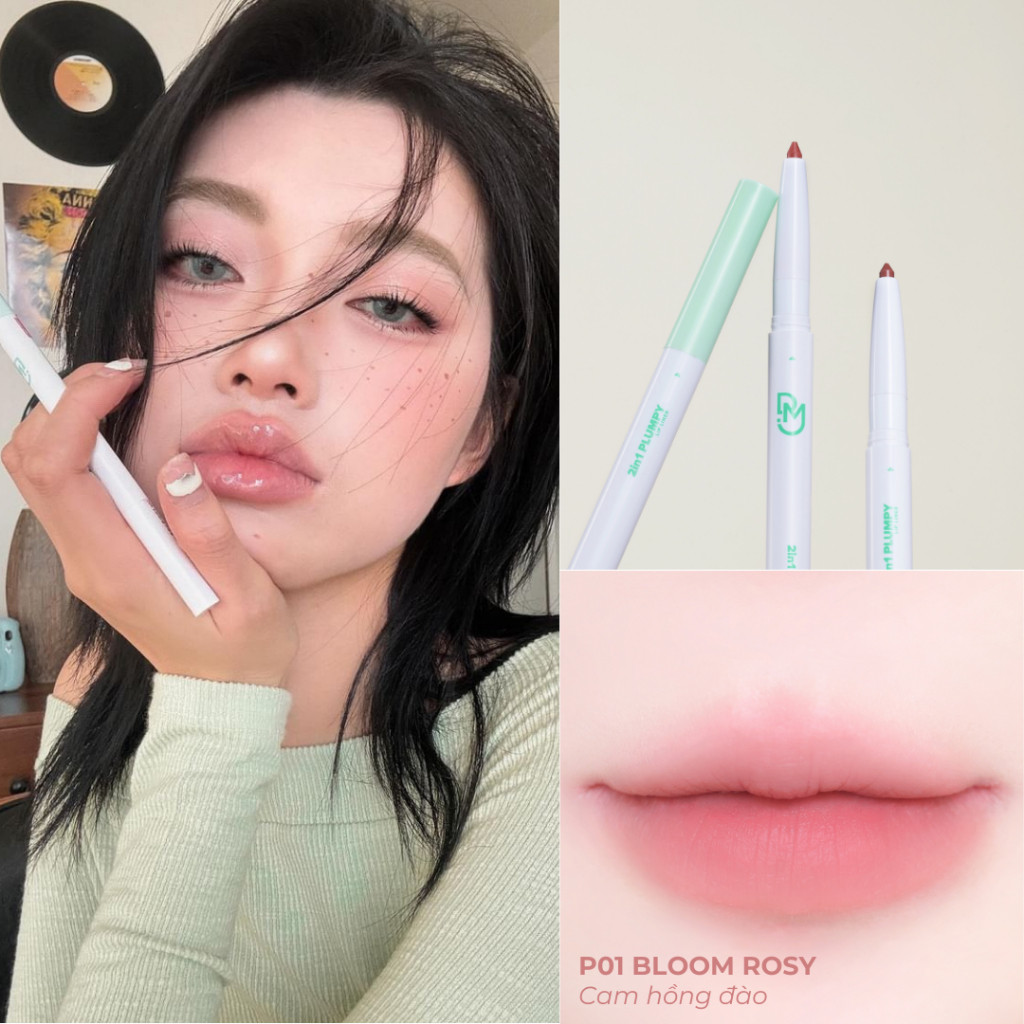 Kẻ viền môi hai đầu DEARMAY 2in1 Plumpy Lip Liner 0.46g | BigBuy360 - bigbuy360.vn