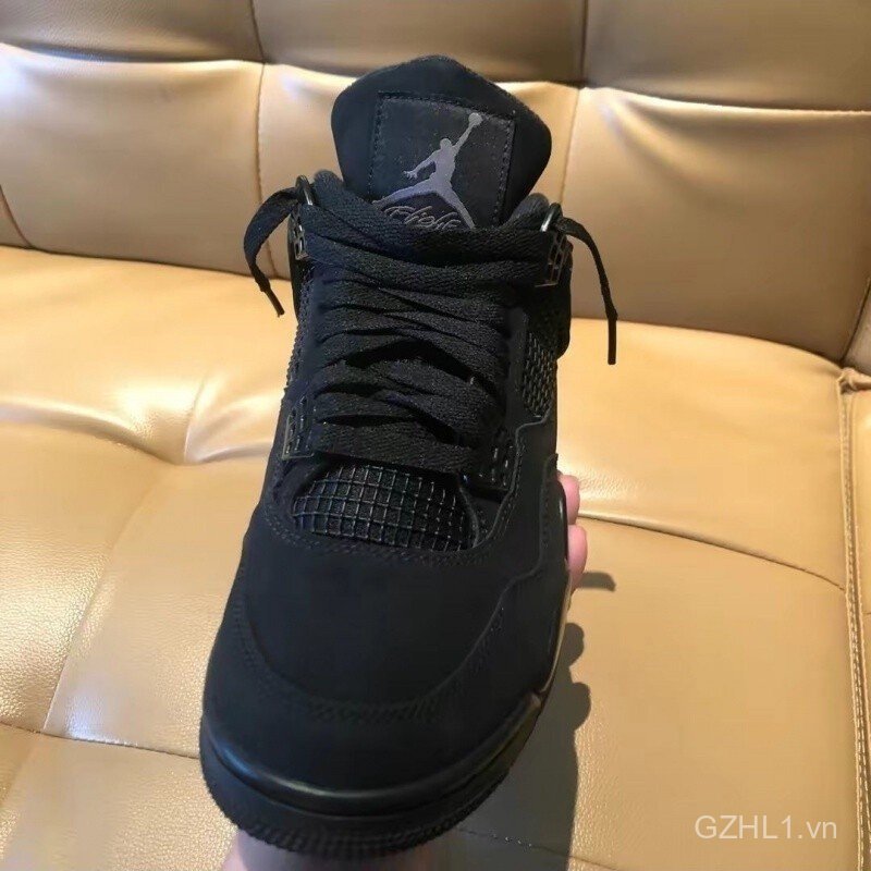 Giày AJ4 Đen Retro - sneakers thoải mái cho ngày thường, phù hợp nam nữ