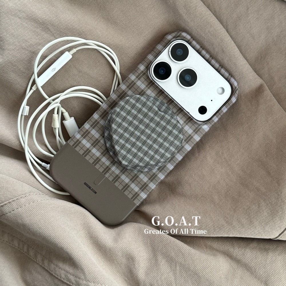 G.O.A.T Phim thu hút từ tính với vỏ sọc đỏ trắng Tương thích cho iPhone 17 pro max iPhone 17 16 15 1