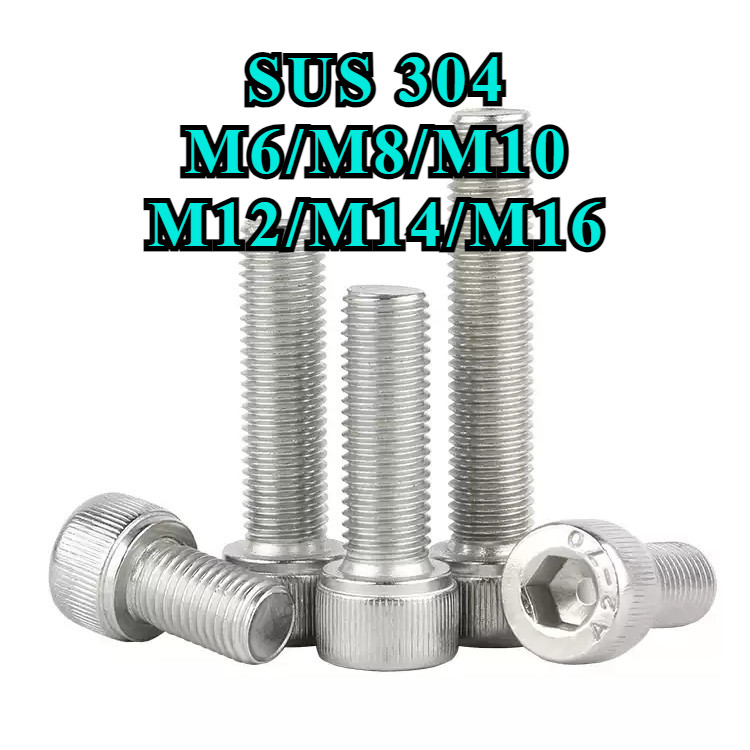 Bulong lục giác đầu trụ ren bước mịn/ren bước nhỏ inox 304 / Ốc lục giác / Bulong Lục Giác chìm đầu 