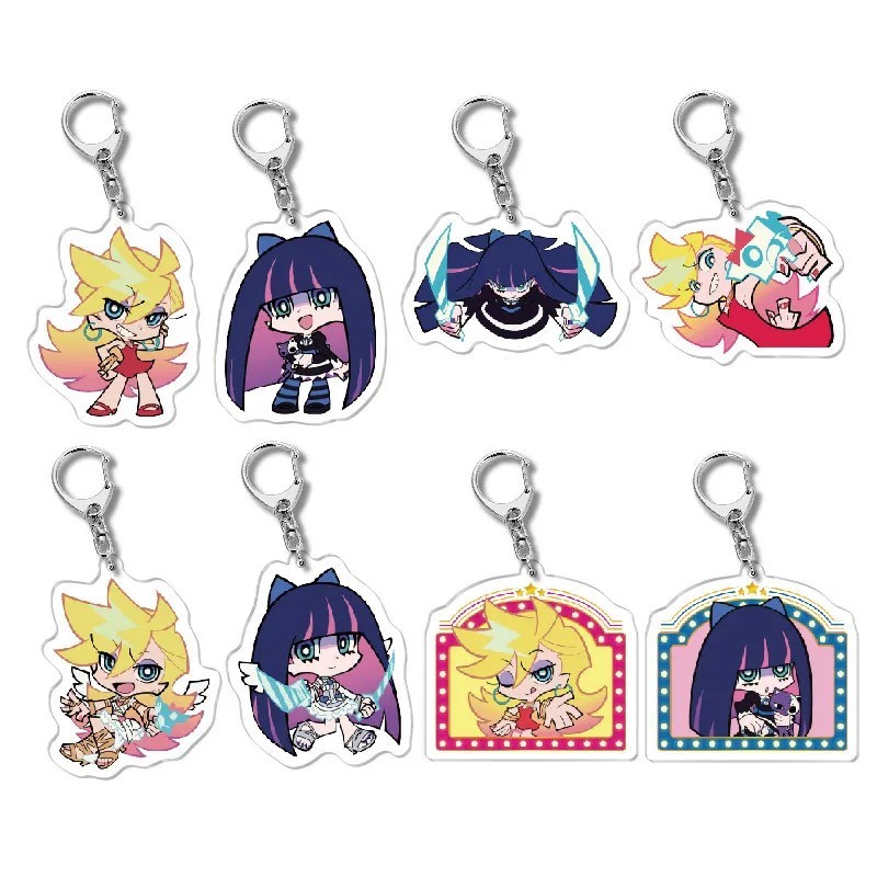 Móc khóa Anime Panty & Stocking with Garterbelt mica acrylic nhân vật Panty Stocking phụ kiện treo b
