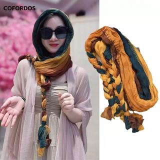 Khăn Chống Nắng COFORDOS, Khăn Lụa Xếp Ly Dài, Phụ Kiện Thời Trang Dệt Tay Chống Nắng Khăn Choàng Khăn Choàng Nữ