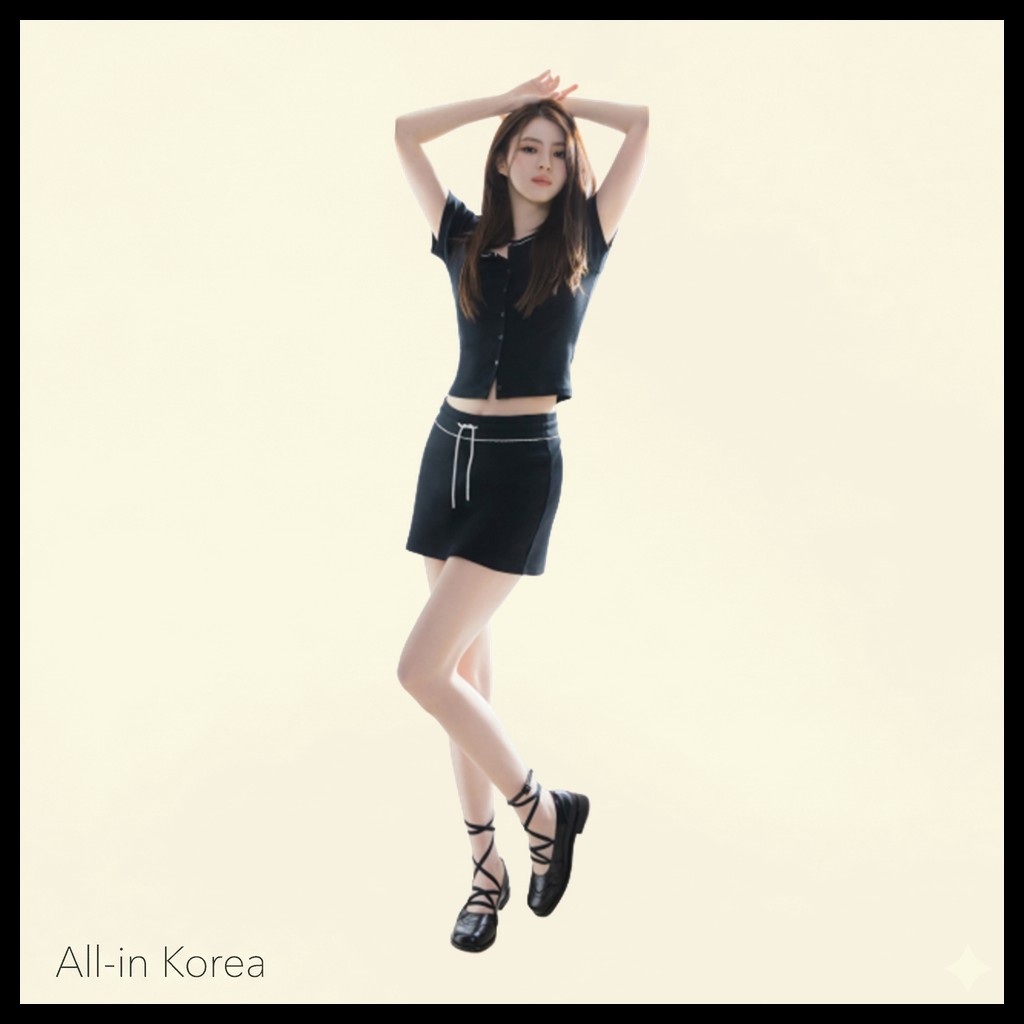 Han So-hee 's Pick [tiêu chuẩn musinsa] Váy mini ren nữ, màu đen, 1 chiếc / Váy mini Hàn Quốc của Al