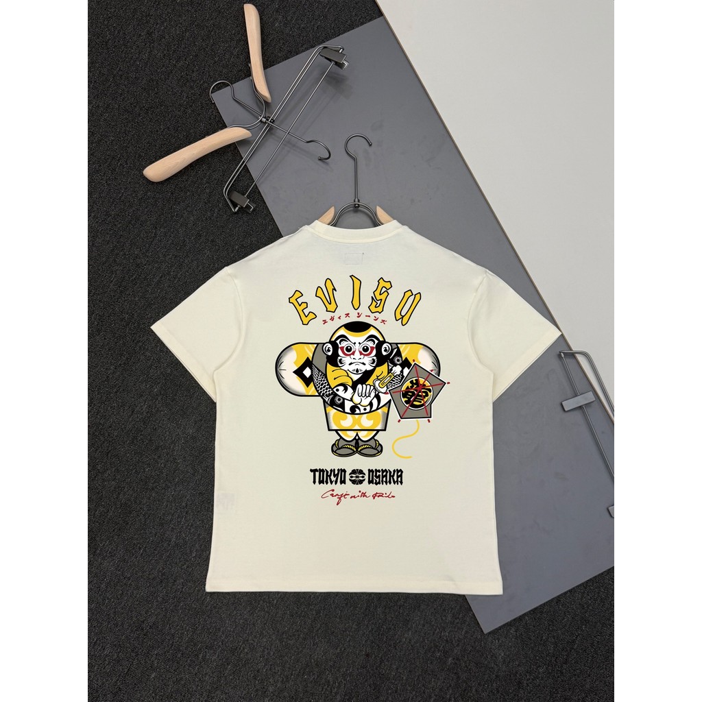 Evisu / Fushen 2026 Cổ Tròn Cổ Điển Áo Thun Ngắn Tay Nam Nữ Phong Cách Phản Phong Cách Đi Lại Phong 