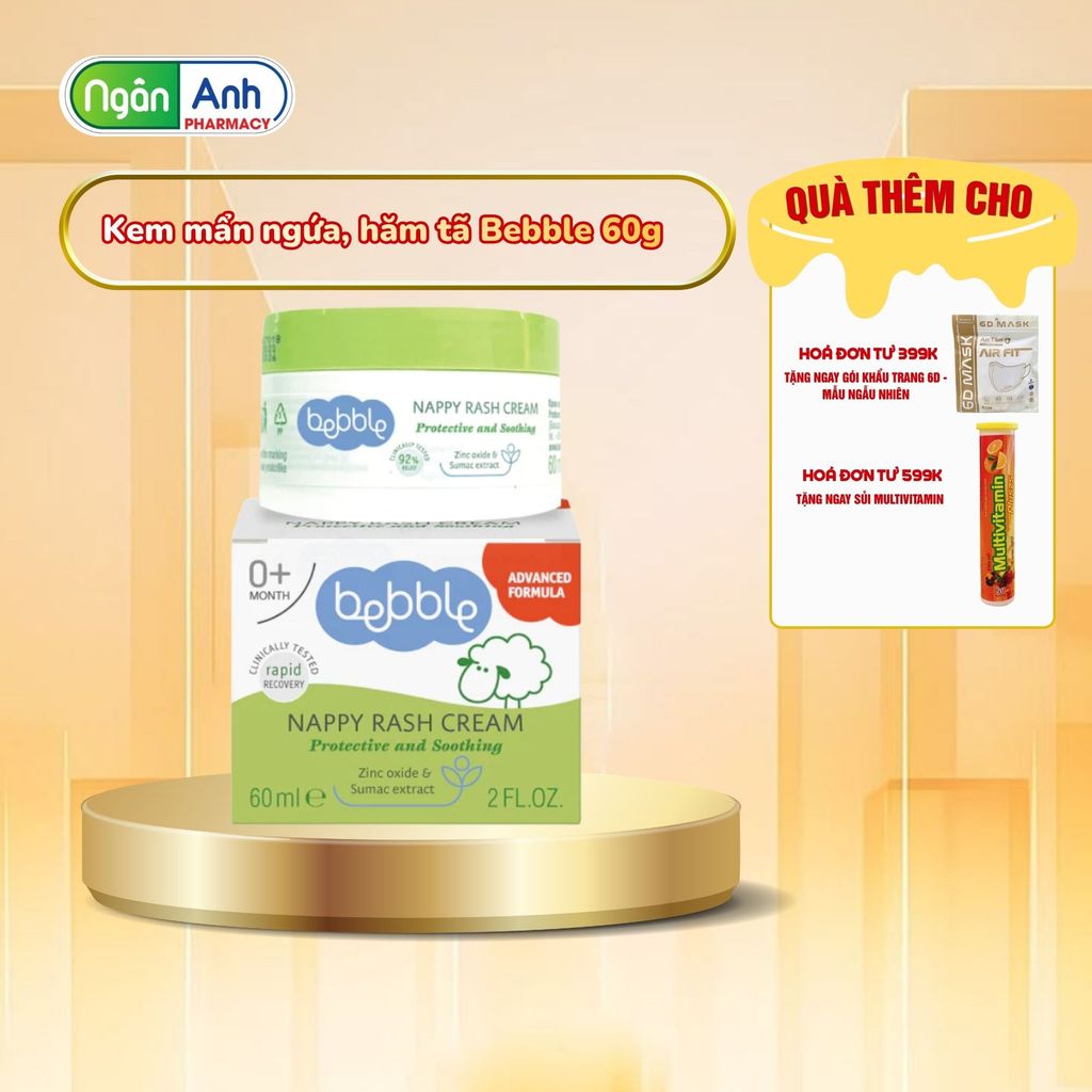[Chính Hãng] Kem mẩn ngứa, hăm tã Bebble 60g