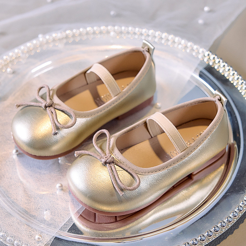 Bé Gái Thắt Nơ Mary Jane Flats Trẻ Em Da Sáng Bóng Ballet Flats Tập Đi Đế Mềm Giày Thường Ngày