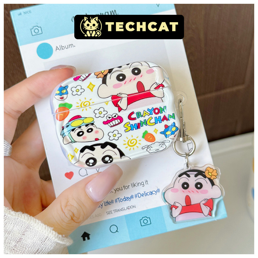 Vỏ ốp Airpod 2 3 4 Pro Pro 2 Crayon Shin Chan TPU Case Airpods Shin HOT Trend