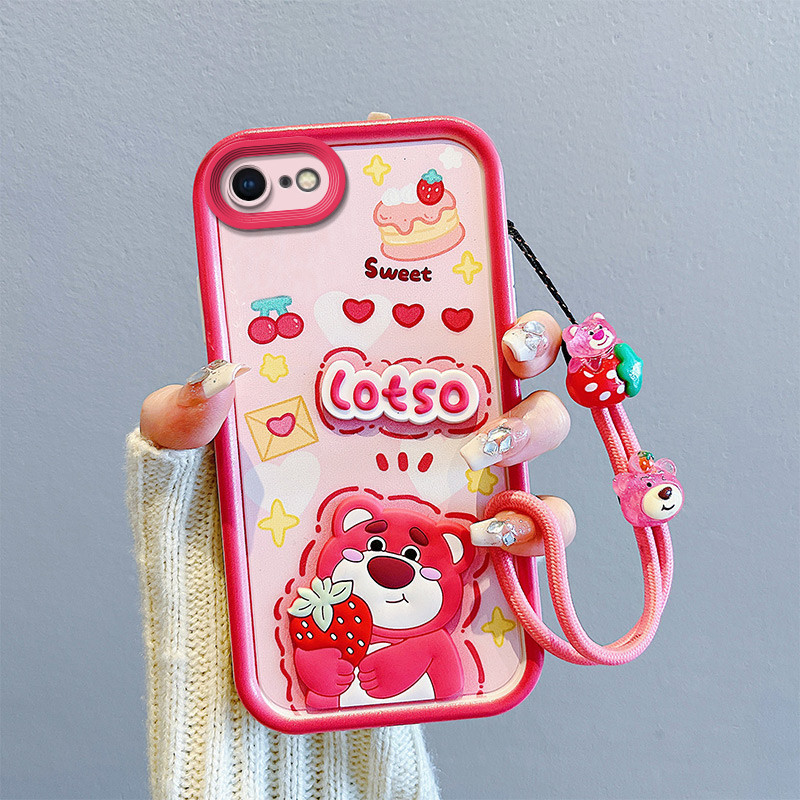 Ốp lưng iPhone 6 6s Ốp lưng iPhone 6 Plus iPhone 6s Plus Ốp lưng gấu dâu   Phim hoạt hình Ba chiều H