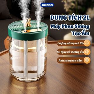 Máy Phun Sương Tạo Ẩm Milana Không Gây Ồn, Máy Giữ Ẩm Không Khí Phòng Ngủ, Phòng Làm Việc