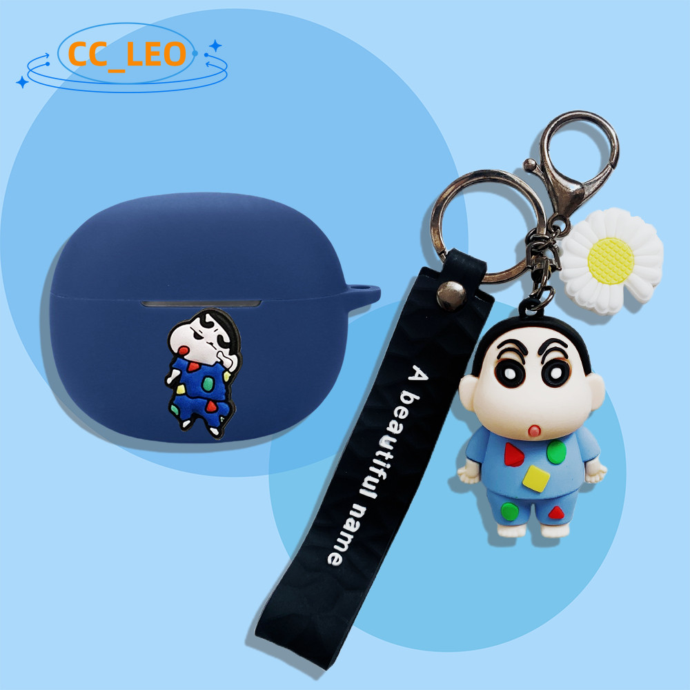 for 1MORE Q21 Case Cute Pokémon Pikachu Cartoon Crayon Shin-chan Keychain Pendant Silicone Soft Case