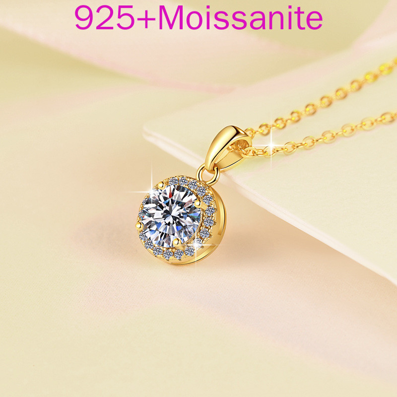 Dây chuyền đá Moissanite nữ Mặt dây chuyền bạc S925 Dây chuyền đá Moissanite 1 cara
