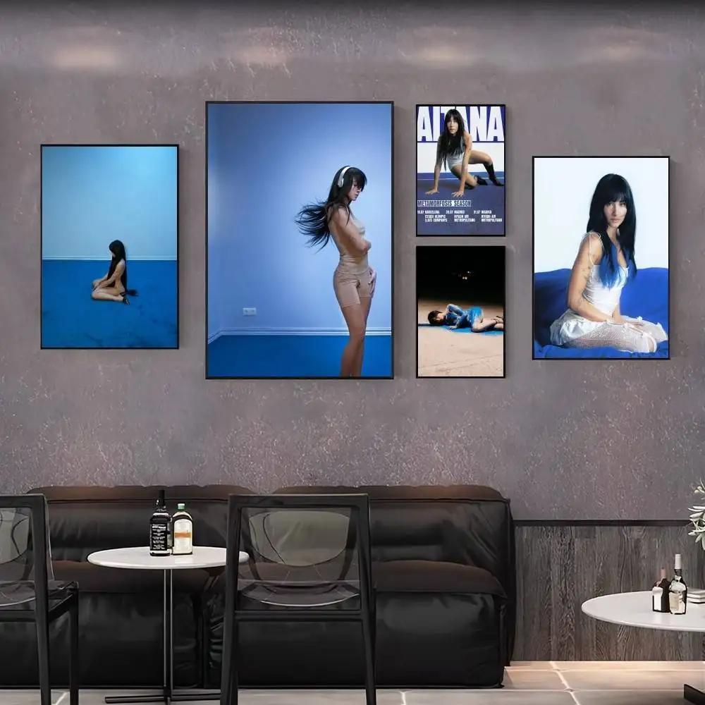 Ca sĩ Aitana Ocean Blue Poster Phòng ký túc xá chất lượng cao Trang trí nghệ thuật treo tường thẩm m