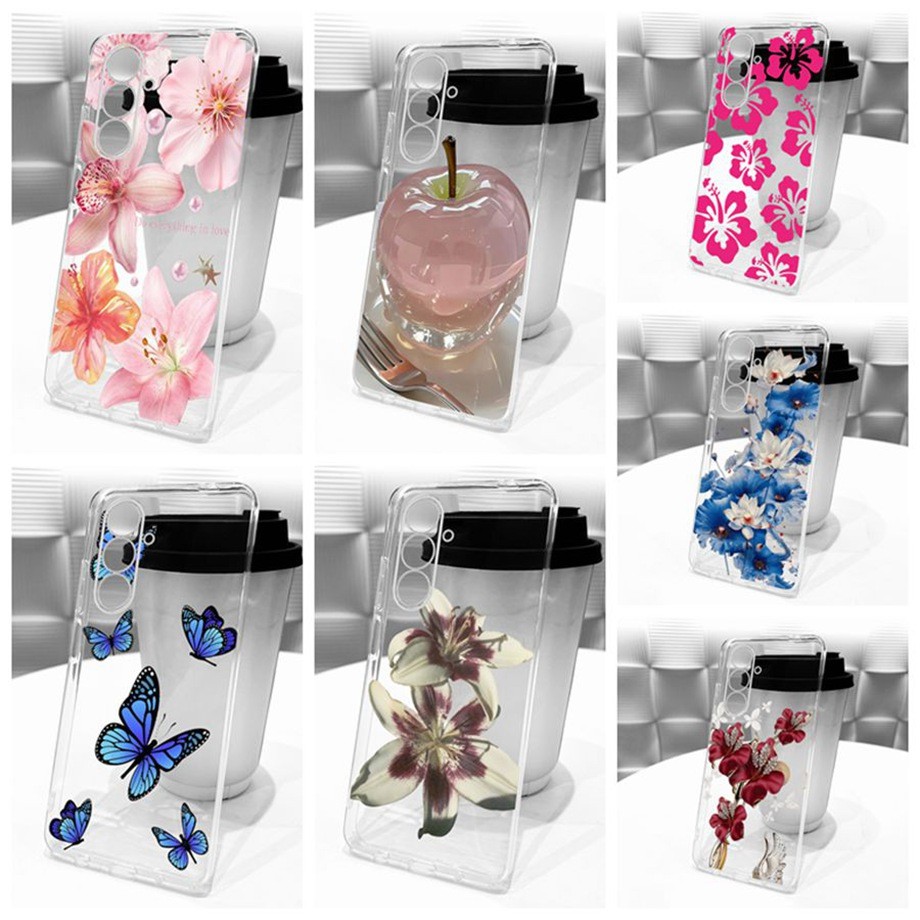 Dành Cho Samsung Galaxy A37 5G Ốp lưng Silicon Mềm Trong Suốt Sơn Hoa Ốp Lưng Bảo Vệ Cho SamsungA57 