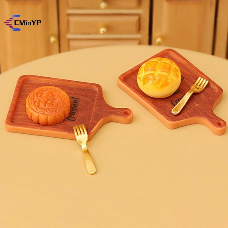 [CMinYP] 1 Bộ Nhà Búp Bê Bữa Sáng Thu Nhỏ Bánh Mì Mini Bánh Mì Bánh Mì Thịt Nướng Bagel Đất Sét Thức