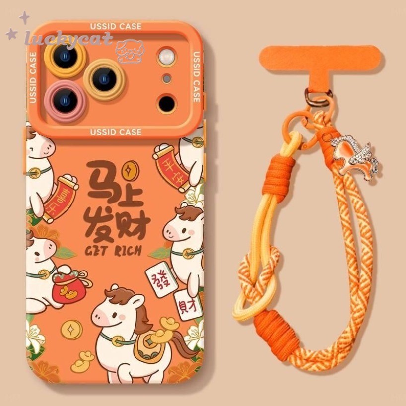 Ốp điện thoại Peace Happy Rich Horse Tương thích với iPhone 17 16 15 14 13 12 11 Pro Max X Xr Xs Max