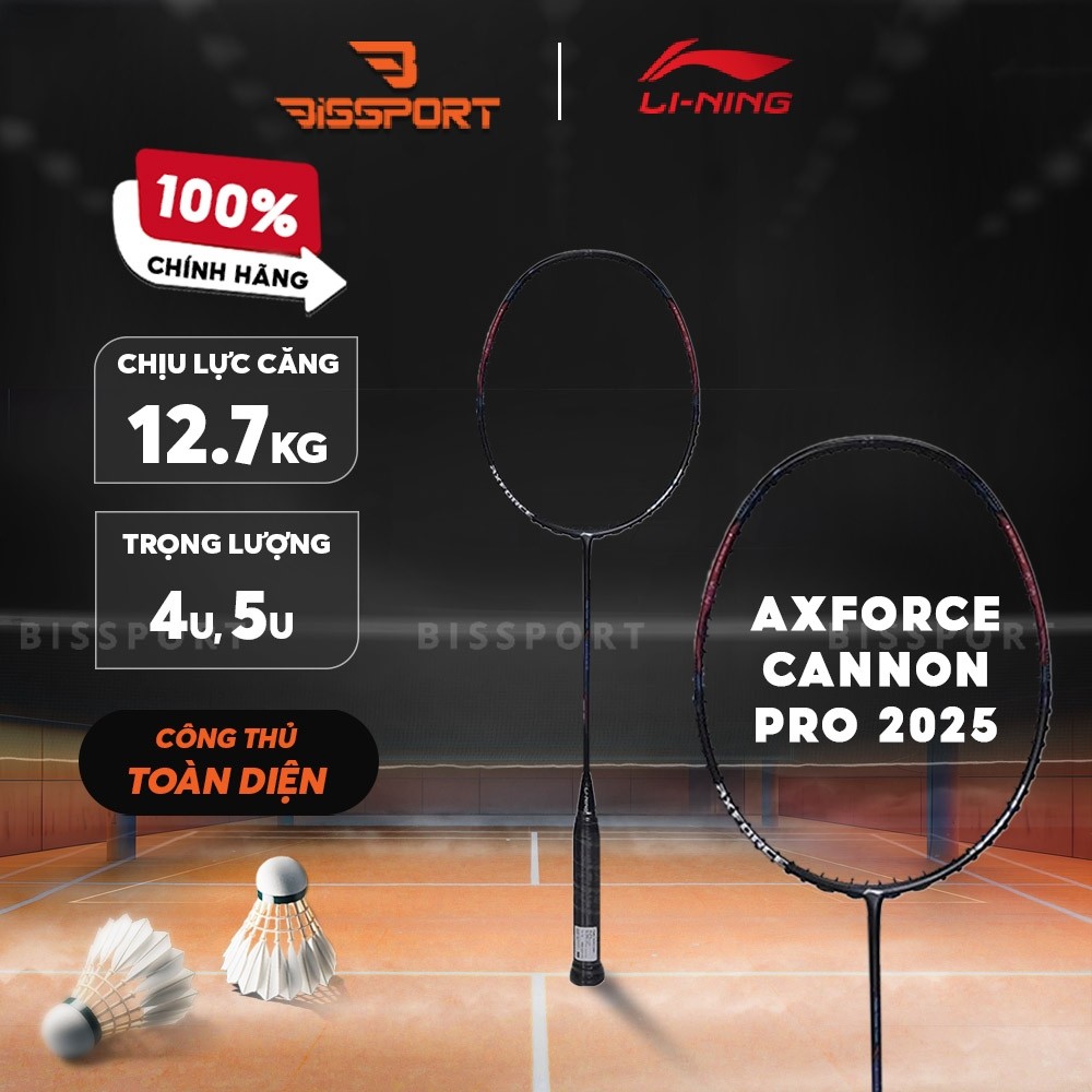 Vợt Cầu Lông Lining Axforce Canon Pro 2025 Chính Hãng - Màu Đen - Thiên Công - Toàn Diện - Bền Bỉ - 