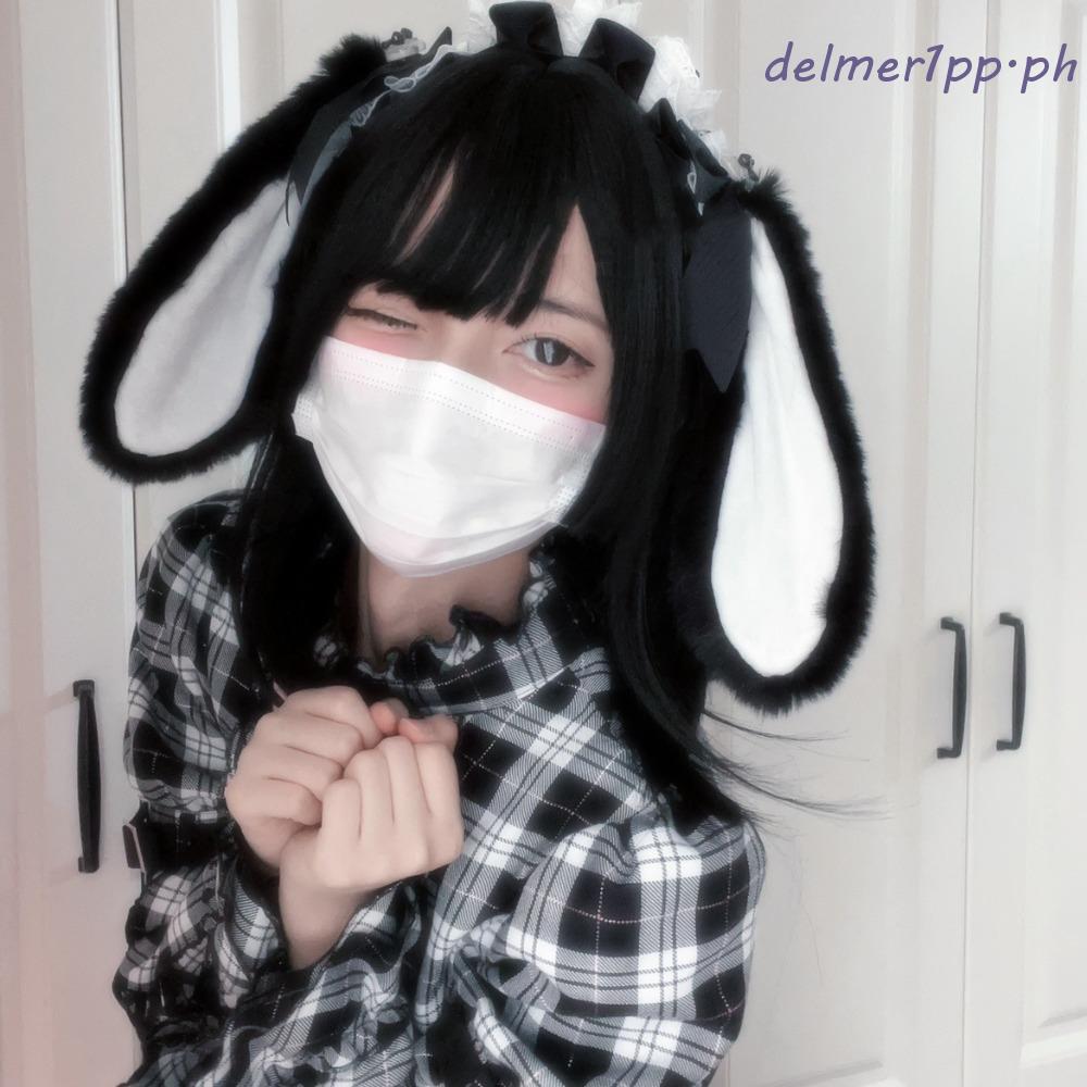 DELMERHOME Sang Trọng Bunny Hair Hoop, Bowknot Ren Gothic Tai Thỏ Băng Đô, Ruffle Ribbon Dễ Thương L