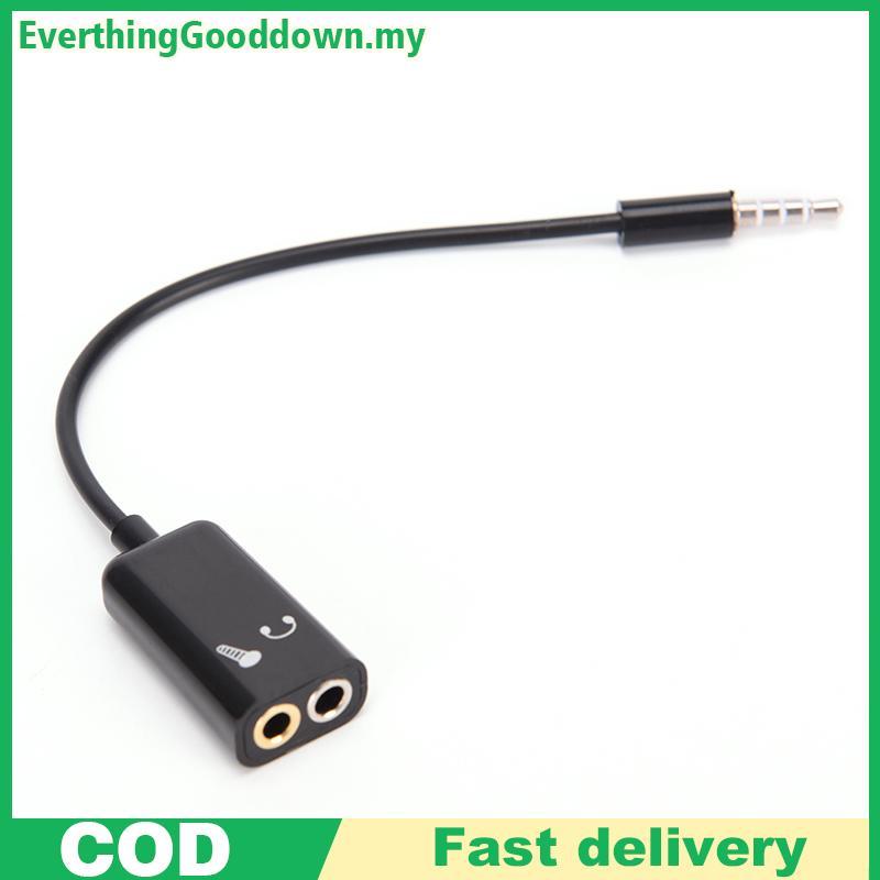 Ed 3.5mm Mic Audio ja to Tai nghe Micro Y Splitter Cable Converter Adapter Ever