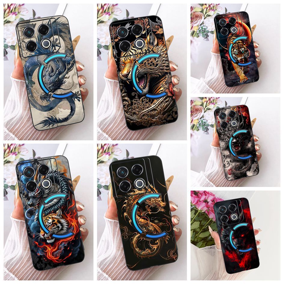 Dành Cho Infinix GT 20 Pro X6871 Ốp Lưng Rồng Hổ Da Báo Động Vật Sơn Mềm Silicon Cho Infinix GT20 Pr