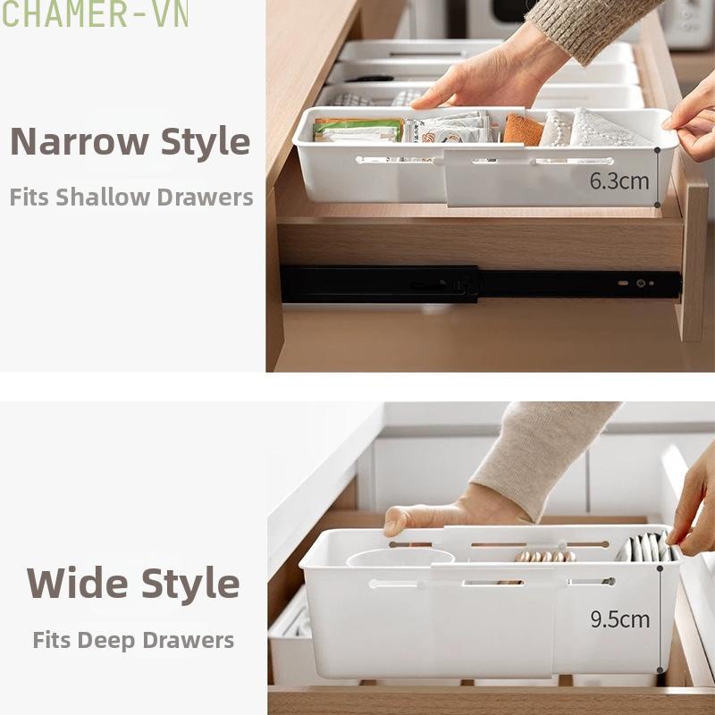 【CHAMER】Drawer Compartment Expandable Storage Box,Tableware, Snacks Storage Drawer Box【HomeLiving】