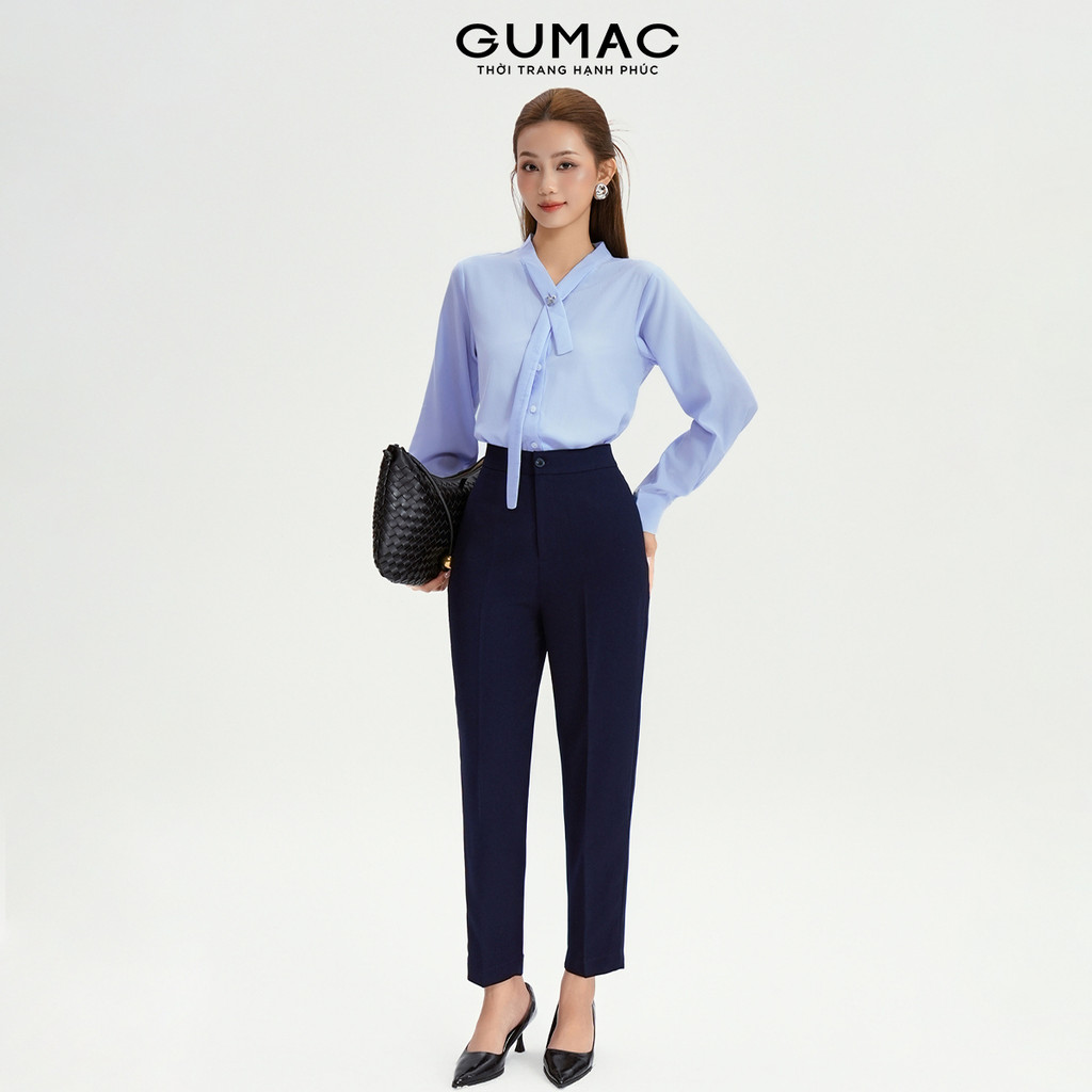 Quần tây baggy nữ dáng ống đứng chất tuyết mưa đứng form thời trang GUMAC LQF0110