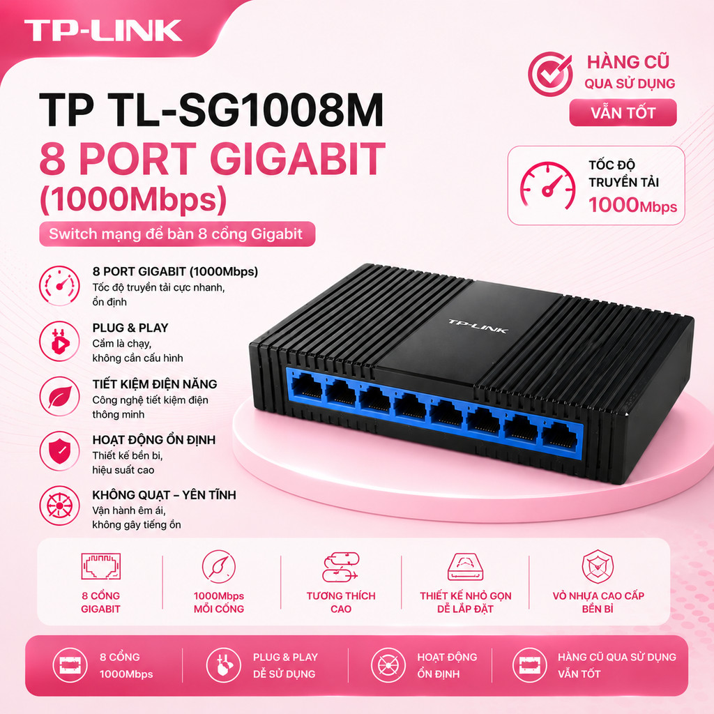 Bộ chia mạng switch 5 cổng 8 cổng TPIink 100 1000 cổng chia mạng gigabit switch 5 8 ổ chia mạng cũ