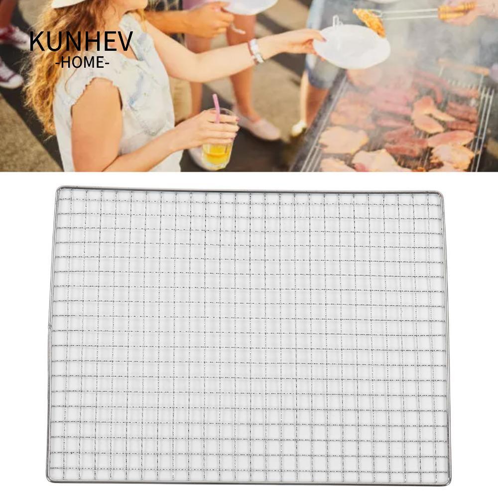 KUNHEV BBQ Grill, Cross Wire Iron, BBQ Grill Wire Mat, BBQ Accessory, Rust Proof Square Bền Grill Ra