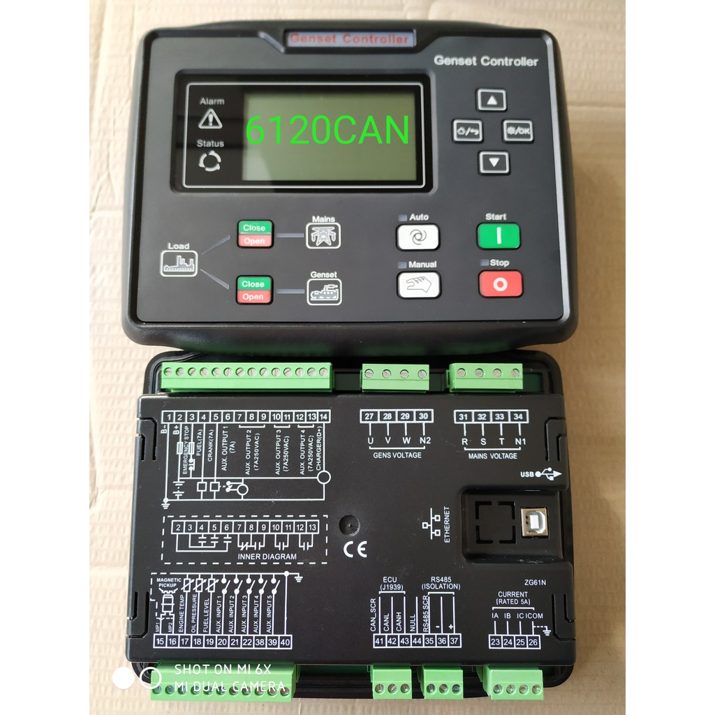 Bộ điều khiển máy phát điện diesel Malali HGM6120CAN HGM6120N + RS485 + CAN mô-đun điều khiển Màn hì