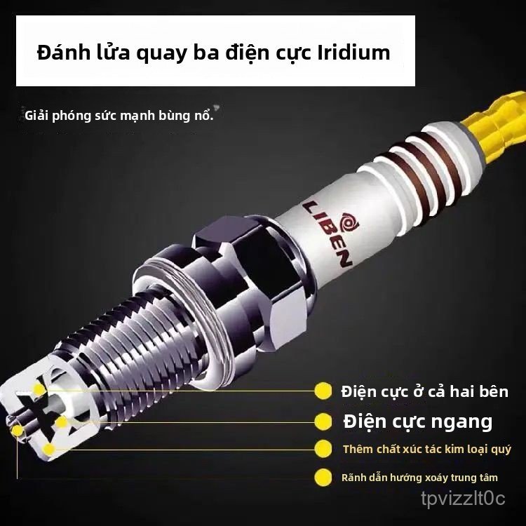 Bugi ô tô Liben Blue Shine Fire, loại ba lớp iridium, siêu kép iridium bạch kim, công nghệ laser, đa
