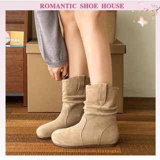 cỡ35-40Boots nữ 3cm,Bốt lông nữ,Boot da lộn,Đế mềm, chống trượt và ấm áp