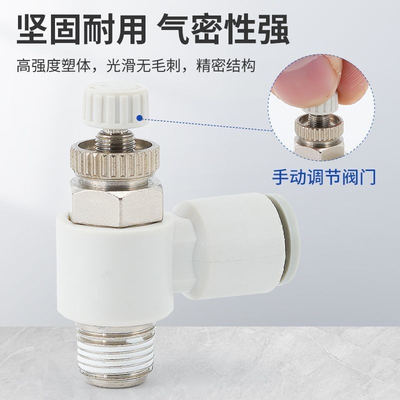 SMC Loại AS2201F-01-06SA Van tiết lưu lượng Van điều chỉnh tốc độ xoay khí nén có thể điều chỉnh AS2