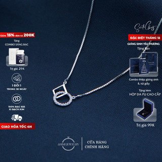  Dây chuyền nữ mặt vuông tròn Asimi Dây chuyền bạc S925 đơn giản thanh lịch Squircle DC33 