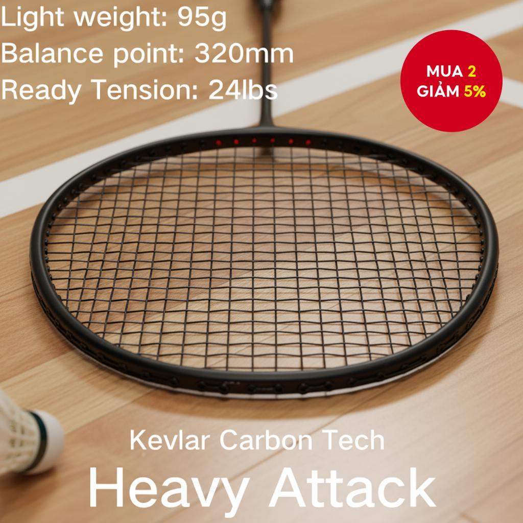 Vợt cầu lông đơn sợi carbon 24Lbs bền cho người lớn, học sinh, thanh thiếu niên luyện tập