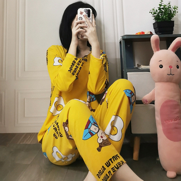 nightgowns winter pajamas Bộ Đồ Ngủ Thu Đông Dễ Thương Cho Phụ Nữ