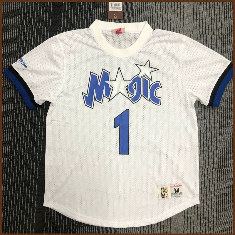 Ao Jersey Bóng Rổ Orlando Magic McGrady Màu Trắng, Kiểu Cổ Điển Tay Ngắn, Size Phù Hợp Nam Nữ