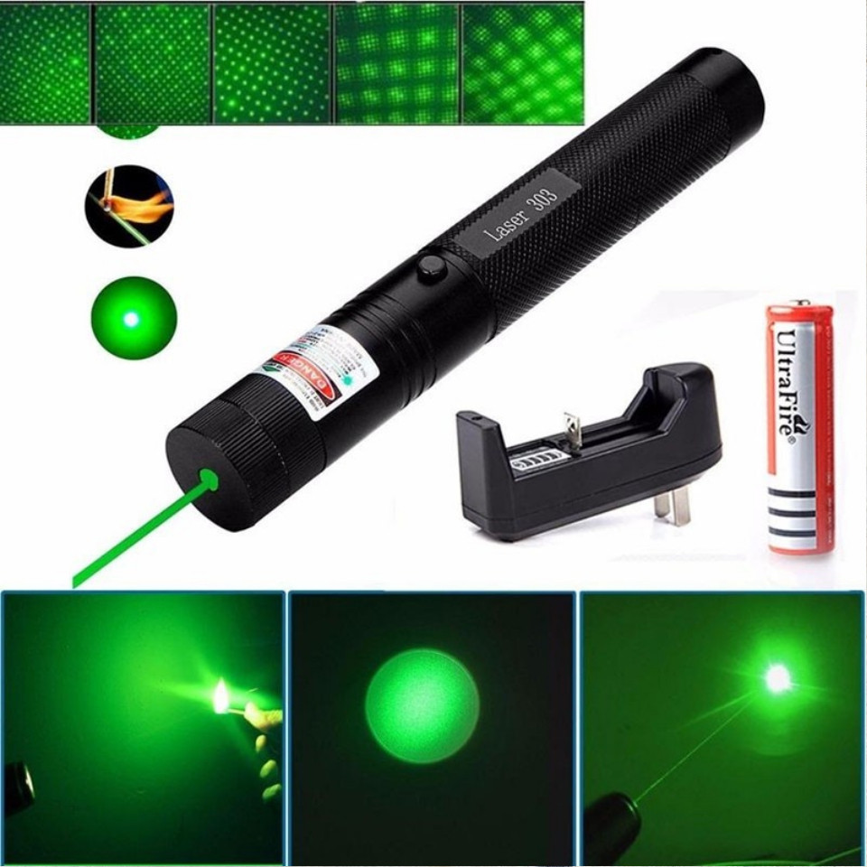 ĐÈN LASER, ĐÈN PIN LASER, BÚT LASER TIA SÁNG XANH, ĐÈN LASER 303 SIÊU SÁNG
