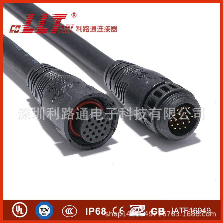 LLTM19 Đầu nối chống nước đa lõi Phích cắm hàng không AGV Robot LED Chiếu sáng chịu nhiệt độ cao