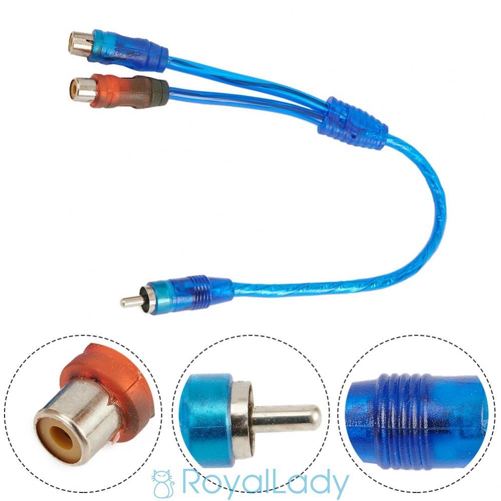 #ROYALLADY#Must Have For Car Audio Accessory 1 RCA Male to 2 RCA Female Splitter Cable 30cm
