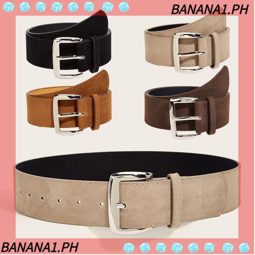 BANANA Pin Buckle Thắt Lưng, Thiết Kế Sang Trọng Hợp Thời Trang Da Lộn Da Lộn, Thời Trang Nữ Đa Năng